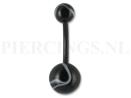 Navelpiercing flexibel zwart