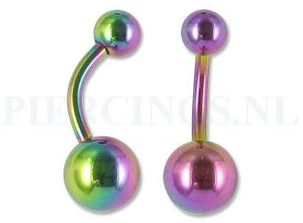 Navelpiercing geanodiseerd