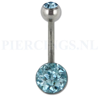 Navelpiercing multisteen aquamarijn