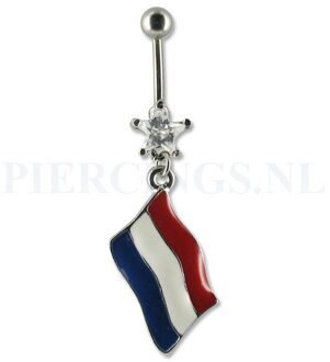 Navelpiercing Nederlandse vlag