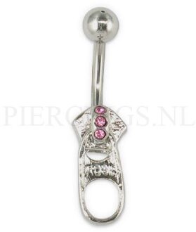 Navelpiercing rits roze
