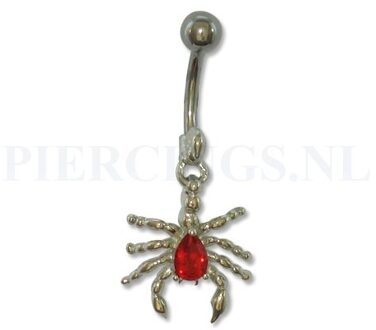 Navelpiercing schorpioen rood