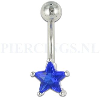 Navelpiercing ster blauw