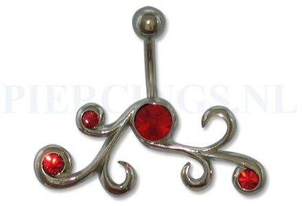 Navelpiercing tribal rood