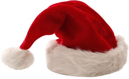 Navida Hig Fluwelen Kerst Hoed Caps Kerstman Xmas Pluche Trim Cap Nieuwjaar Cap vrolijk Kerstfeest 2