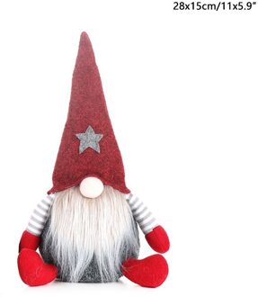 Navidad 2022 Handgemaakte Kerst Elf Pop Staande Zweedse Gnome Tomte Ornamenten Kerst Decoratie Woondecoratie Accessoires C-1
