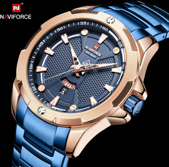 NAVIFORCE Simple Quartz Watch Men Casual Business Mens Watches Top Brand Luxury Waterproof Male Clock Golden Full Steel Strap