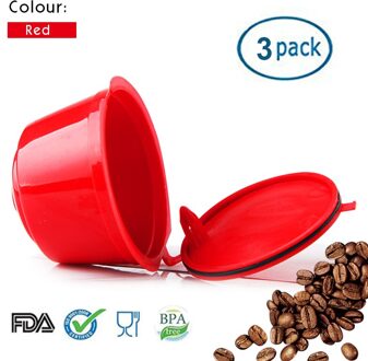 Navulbare Dolce Gusto Koffie Capsule Filter Rvs Druppelaar Hervulbare Permanente Voor Nescafe Machine Bpa Gratis Keuken plastic capsule rood
