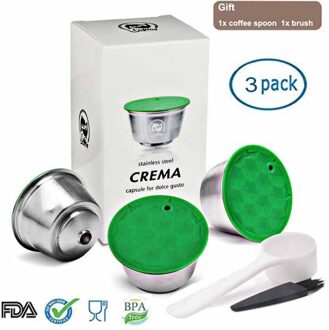 Navulbare Dolce Gusto Koffie Capsule Filter Rvs Druppelaar Hervulbare Permanente Voor Nescafe Machine Bpa Gratis Keuken Three packs
