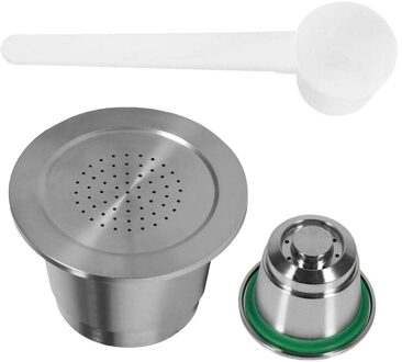 Navulbare Koffie Capsules, Rvs Herbruikbare Koffie Capsule Met Lepel, Koffie Capsule Voor Meest Nespresso Machine