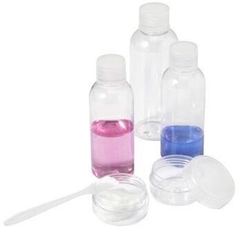 Navulbare reisflesjes/reisflacons 6-delige set in etui