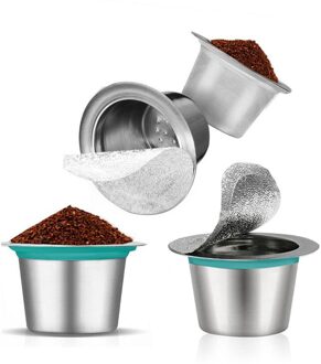 Navulbare Rvs Metalen Espresso Koffie Filter Capsule Bijvullen Cup Maker Pods Werk Voor Nespresso Machine