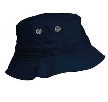 Navy blauw vissershoedje - zonnehoedje - voor heren - 100% katoen - uchtgaatjes