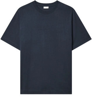Navy Crew Neck T-shirt Dries Van Noten , Blue , Heren - L,M,S