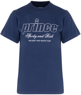 Navy Health T-Shirt voor Vrouwen Sporty & Rich , Blue , Dames - L,M,S,Xs