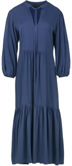 Navy midi-jurk met stropdassen Blauw/marineblauw - L