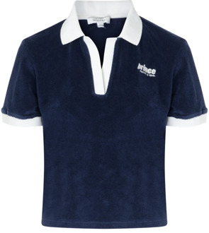 Navy Terry Polo Shirt Sporty & Rich , Blue , Dames - M,S
