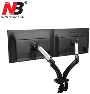 Nb F180 Gasveer Full Motion 17 "-27" Dual Screen Monitor Houder Desktop Vastklemmen/Grommet Tv mount Met Twee Usb-poorten