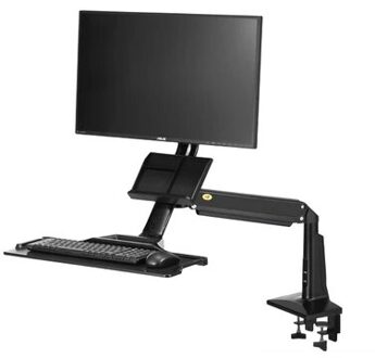 Nb FC35 190Cm Computer Sit-Stand Werk Station Desk Mount Laptop Table Stand Monitor Beugel Plank Met Toetsenbord plaat zwart