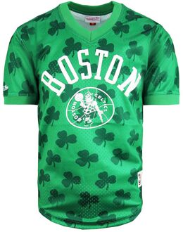 NBA Boston Celtics Wordmark Mesh Heren T-shirt Donkergroen