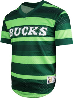 NBA Bucks Wordmark Mesh Heren T-shirt Groen - XL