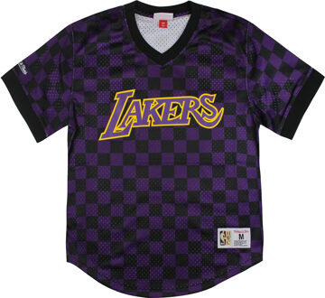 NBA LA Lakers Wordmark Mesh Heren T-shirt - maat 2XL Paars