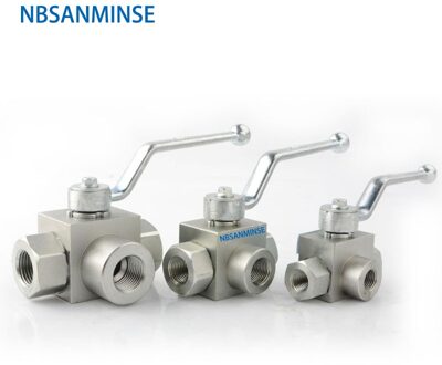 Nbsanminse Hydraulische Hoge Druk Kogelkraan Khb 3 Way Valve Buitendraad KHB3K-G 1/4 3/8 1/2 31.5Mpa Carbon staal Valve 1/2"