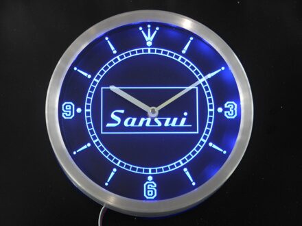 Nc0436 Sansui Home Theater Audio System Neon Light Signs Led Wandklok Rood
