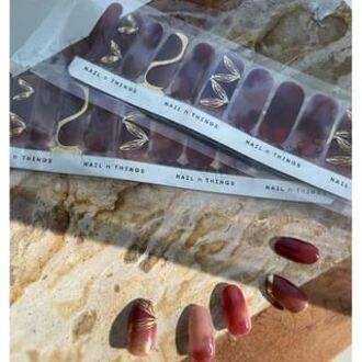 ND19 Drifting fire Self-Adhesive Design Nail Polish Wraps 1 set