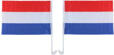 Nederland/Holland autovlaggen setje - 2x stuks - 30 x 45 cm - Feestdecoratievoorwerp