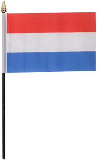 Nederland - mini vlaggetje van 10 x 15 cm op stokje - Landen vlag - H27 cm Multi