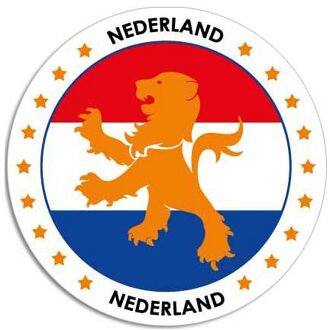 Nederland raamsticker rond 14 cm - Holland raam decoratie stickers