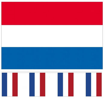 Nederland versiering/feestartikelen set - vlag 90 x 150 cm - vlaggenlijn van 300 cm - landen