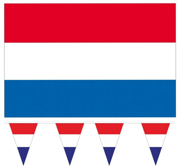 Nederland vlaggen versiering set binnen/buiten 2-delig