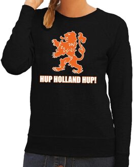 Nederlands elftal supporter sweater Hup Holland Hup zwart voor dames S - Feesttruien