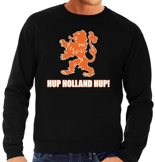 Nederlands elftal supporter sweater Hup Holland Hup zwart voor heren S - Feesttruien