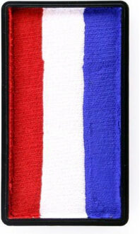 Nederlandse vlag splitcake - rood/wit/blauw - koningsdag accessoires - holland smink - Schmink