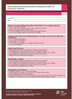 Nederlandstalig Dysartrie Onderzoek Volwassenen (Ndo-V) - Scoreformulieren - Simone Knuijt