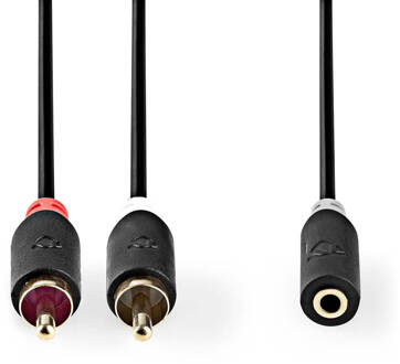 Nedis Adapterkabel RCA Male - 3,5 mm Female 0,2 Meter Grijs