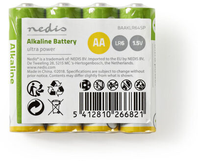 Nedis Alkaline-Batterij AA - BAAKLR64SP - Groen