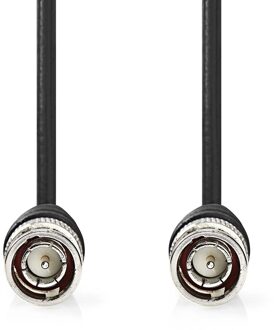 Nedis BNC-Videokabel | BNC Male | BNC Male | Vernikkeld | 75 Ohm | 2.00 m | Rond | PVC | Zwart | Label - CVGL01000BK20