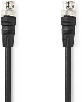 Nedis BNC-Videokabel | BNC Male | BNC Male | Vernikkeld | 75 Ohm | 5.00 m | Rond | PVC | Zwart | Label - CVGL01000BK50
