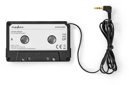 Nedis Cassette-adapter 3,5 mm Mannelijk Zwart Wit