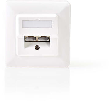 Nedis CAT6 Gigabit netwerk inbouw/opbouw wandcontactdoos met 2 RJ45 poorten - afgeschermd / wit