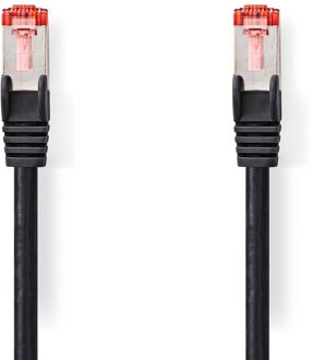 Nedis CAT6 Netwerkkabel | RJ45 Male | RJ45 Male | S/FTP | 10.0 m | Rond | LSZH | Zwart | Label - CCGL85221BK100