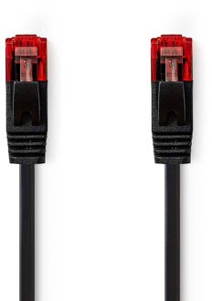 Nedis CAT6 Netwerkkabel | RJ45 Male | RJ45 Male | U/UTP | 2.00 m | Snagless | Plat | PVC | Zwart | Label - CCGL85215BK20