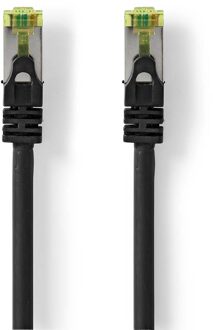Nedis CAT7 Netwerkkabel | S/FTP | RJ45 Male | RJ45 Male | 0.25 m | Snagless | Rond | LSZH | Zwart | Label - CCGL85420BK025