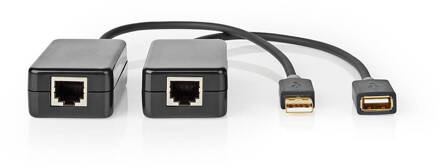 Nedis CCBW60EXTBK500 tussenstuk voor kabels USB A RJ45 Zwart