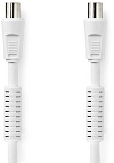 Nedis Coaxkabel | IEC (Coax) Male | IEC (Coax) Female | Vernikkeld | 120 dB | 75 Ohm | Viervoudig Afgeschermd | 10.0 m | Rond | PVC | Wit | Label