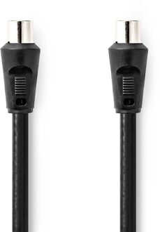 Nedis Coaxkabel | IEC (Coax) Male | IEC (Coax) Female | Vernikkeld | 90 dB | 75 Ohm | Dubbel Afgeschermd | 1.50 m | Rond | PVC | Zwart | Label